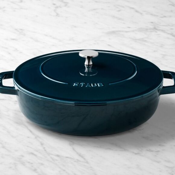 Staub Enameled Cast Iron Frebch Oven 6 1/4QT- La Mer - Picture 2 of 10